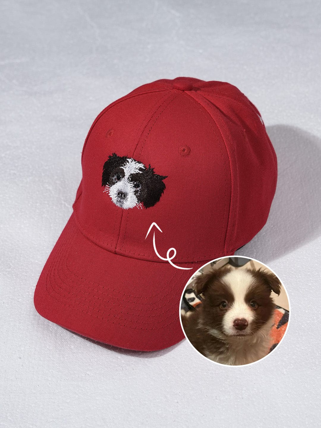 Custom embroidered pet cap, personalized baseball cap using your pet photo