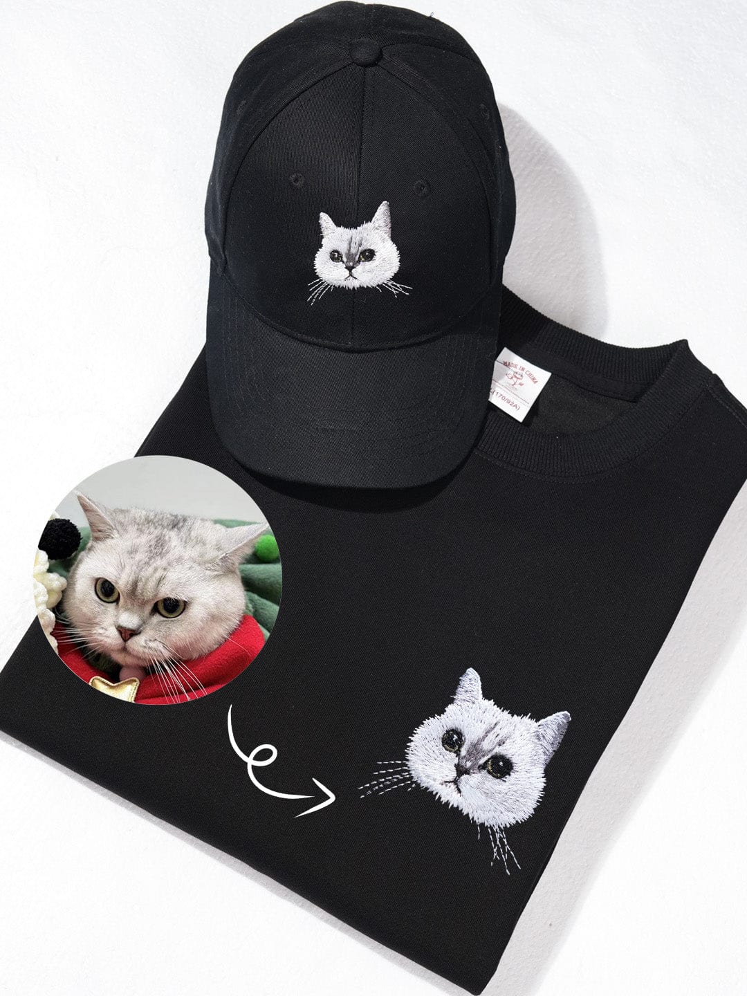 Custom embroidered pet cap, personalized baseball cap using your pet photo