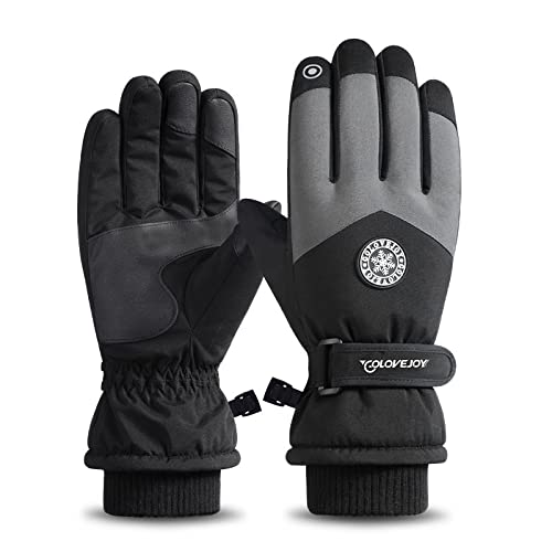 UNFINDINGS Black Winter Gloves Men Touch Screen Warm Gloves Elastic Cuff Windproof Thermal Gloves for Driving Running Cycling Texting